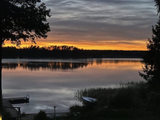 SIRVIS-owe projekcje, zdjęcie: zachód słońca - SIRVIS - jezioro Serwy - Suwalszczyzna